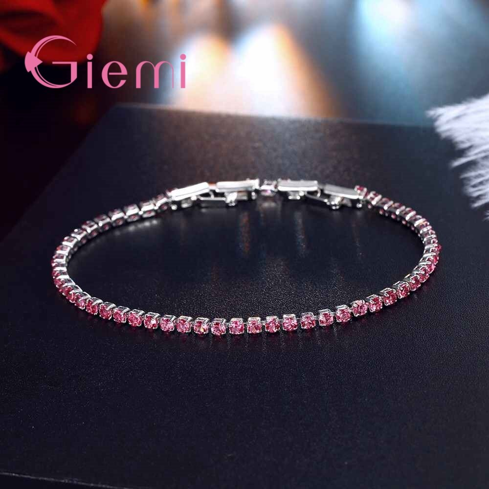 Top Newest Simple Stylish Ladies Women Bracelets 925 Sterling Silver Full Pave Micro CZ Austrian Crystal Bangles