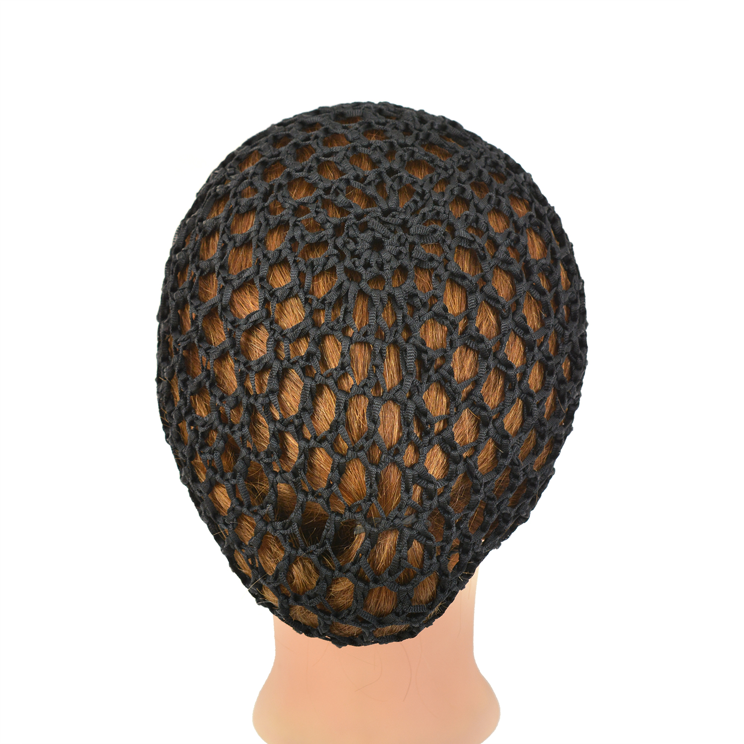 1-teiliges schwarzes Häkel-Haarnetz, Kunstseide-Gittergewebe-Strick-Snood-Mütze, Damen-Haarnetz zum Schlafen