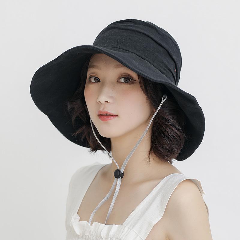 Cokk Zomer Hoed Vrouwen Emmer Hoed Cap Zon Uv-bescherming Effen Kleur Katoen Opvouwbare Zon Hoeden Voor Vrouwen Dames Hoeden gorro Gorras