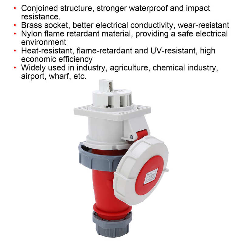 Female Male Plug Socket Wear Resistance Industrial Plug Socket for Indoor Outdoor Camping Use