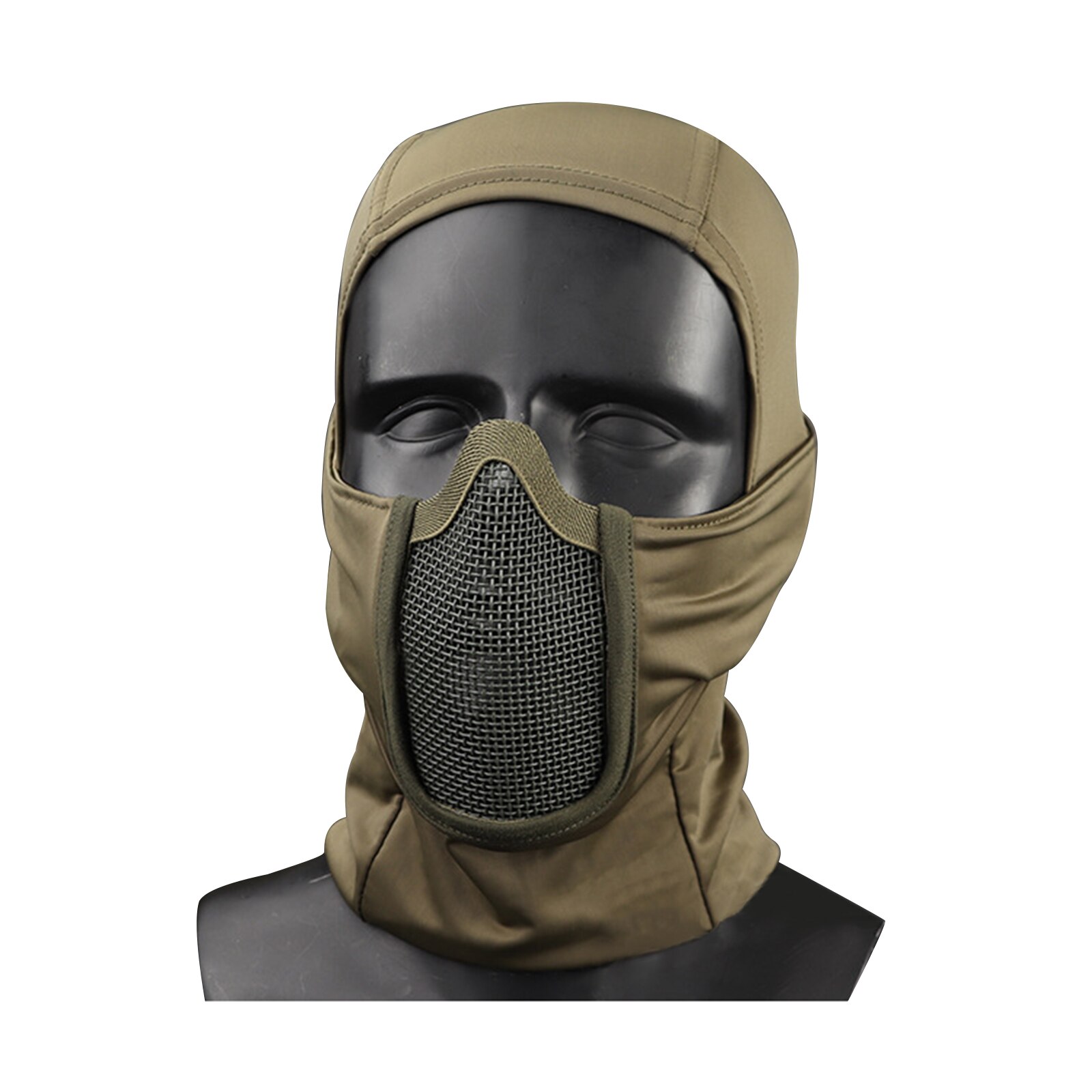Wosport cs respirável elástico tático cabeça capa com malha de aço-cp preto: Green