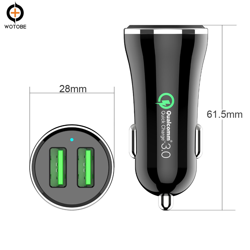 Produit innovant pour téléphone portable 36W 2 Ports charge rapide 3.0 chargeur embarqué WOTOBE prix usine