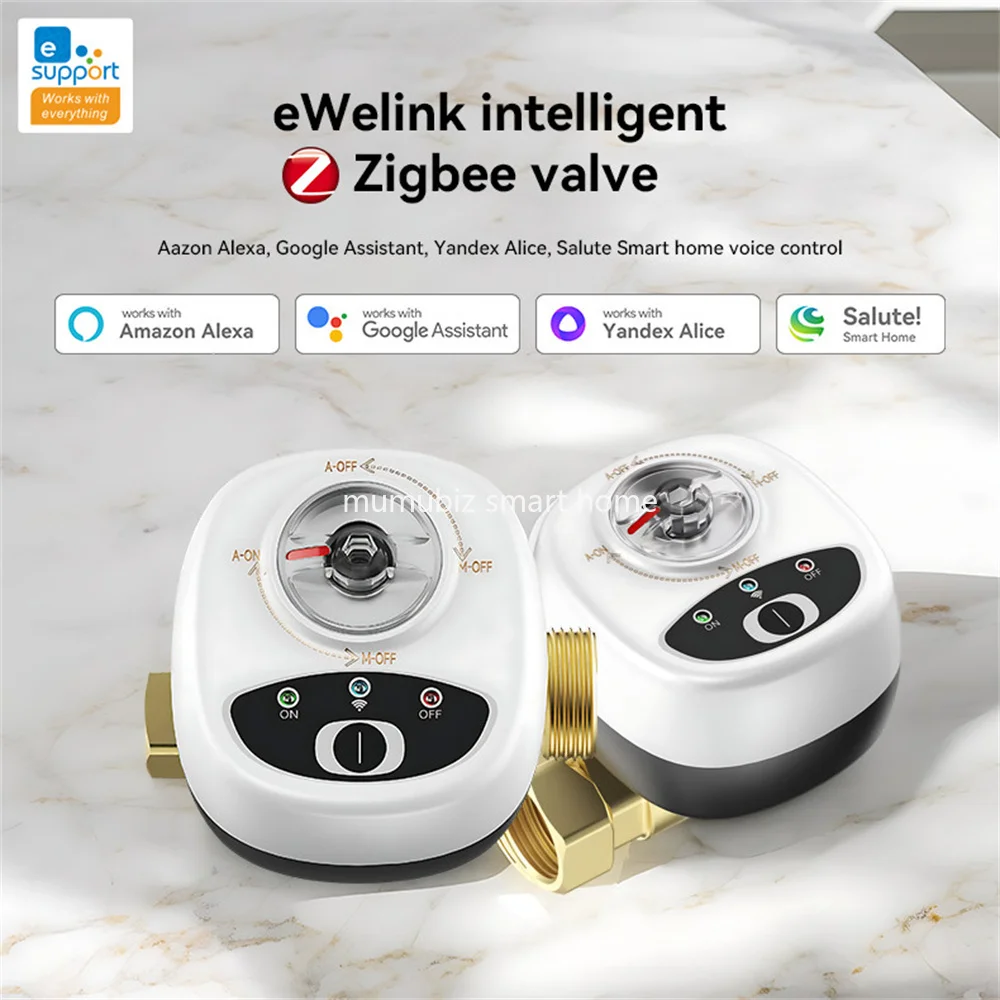 Inteligentny kontroler zaworu Zigbee eWelink DN15/DN20/DN25 zawór kulowy pilot aplikacji sterowanie IP65 wodoodporny zawór wodny współpracuje z Alexa