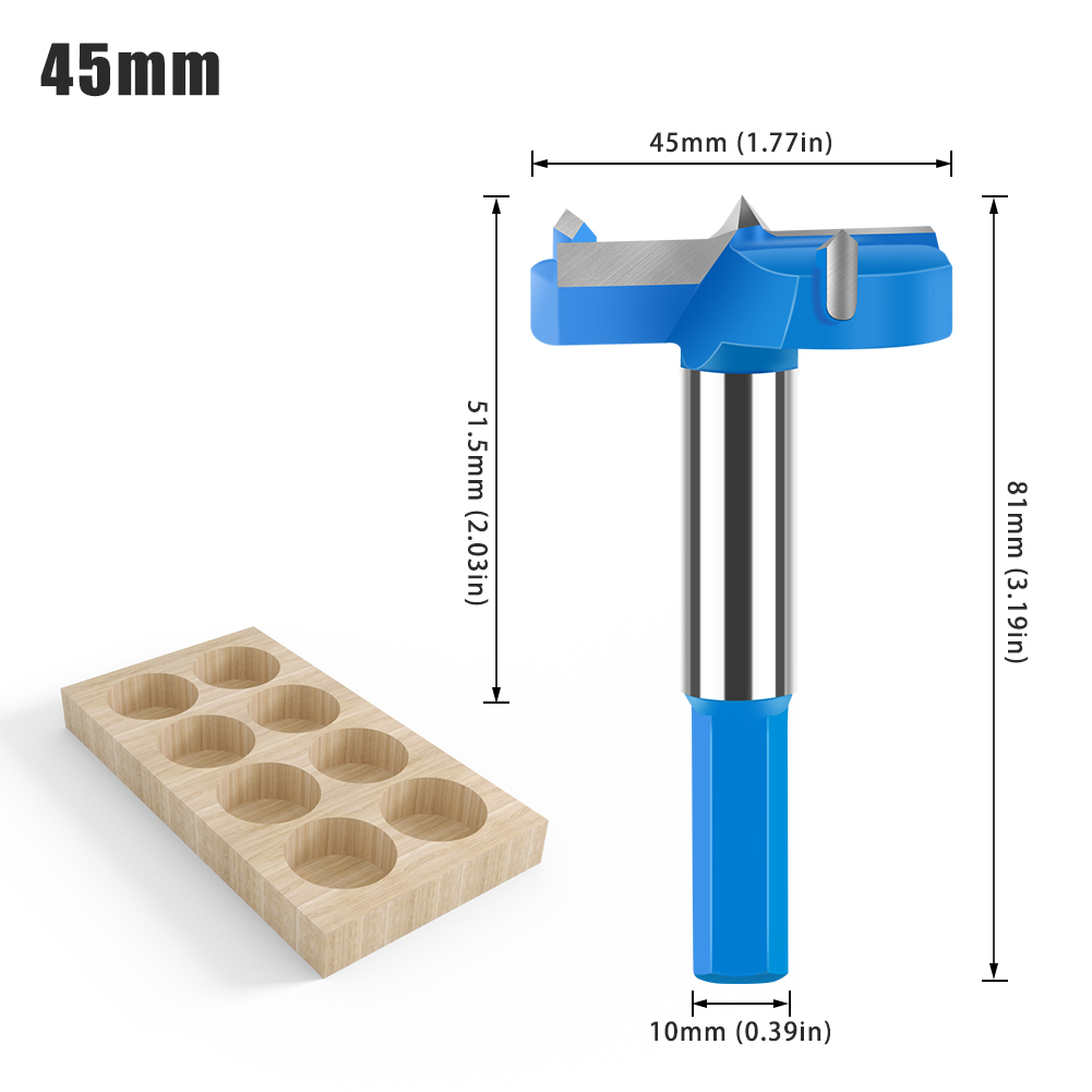 Broca perforadora de bisagra de vástago hexagonal, cortador de sierra de agujero de 16-50mm, broca enrutadora de madera de carburo de tungsteno, herramientas de corte para carpintería: Rosa