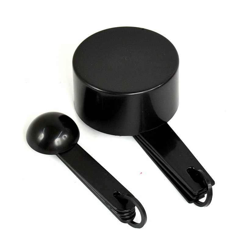 Acessórios de cozinha 1 conjunto cozinha cozinhar ferramentas preto plástico medida colher café açúcar copos medição utensílios cozinha gadgets
