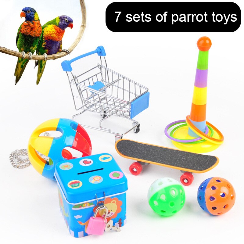 1 Set Parrot Training Toy Set Interactive Parrot Appliance Set Funny Bird Toy