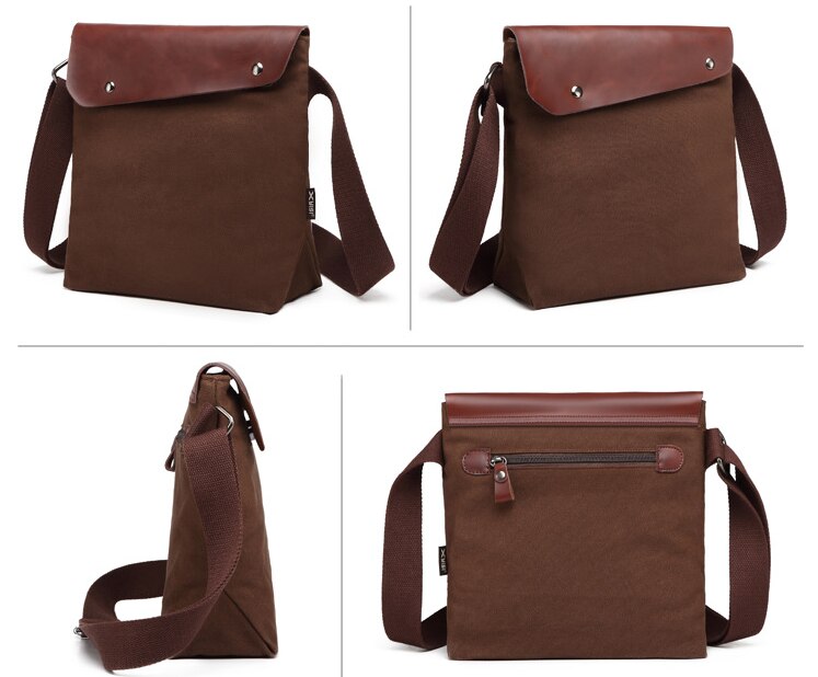 Enkel stil herre stof plus læder dokumentmappe herre all-match skulder arbejdstaske studerende college laptop tasker bolso hombre  d809