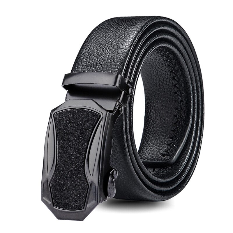 Men's automatic buckle belt Sports car styling buckle bark texture Business casual jeans belt p86: C