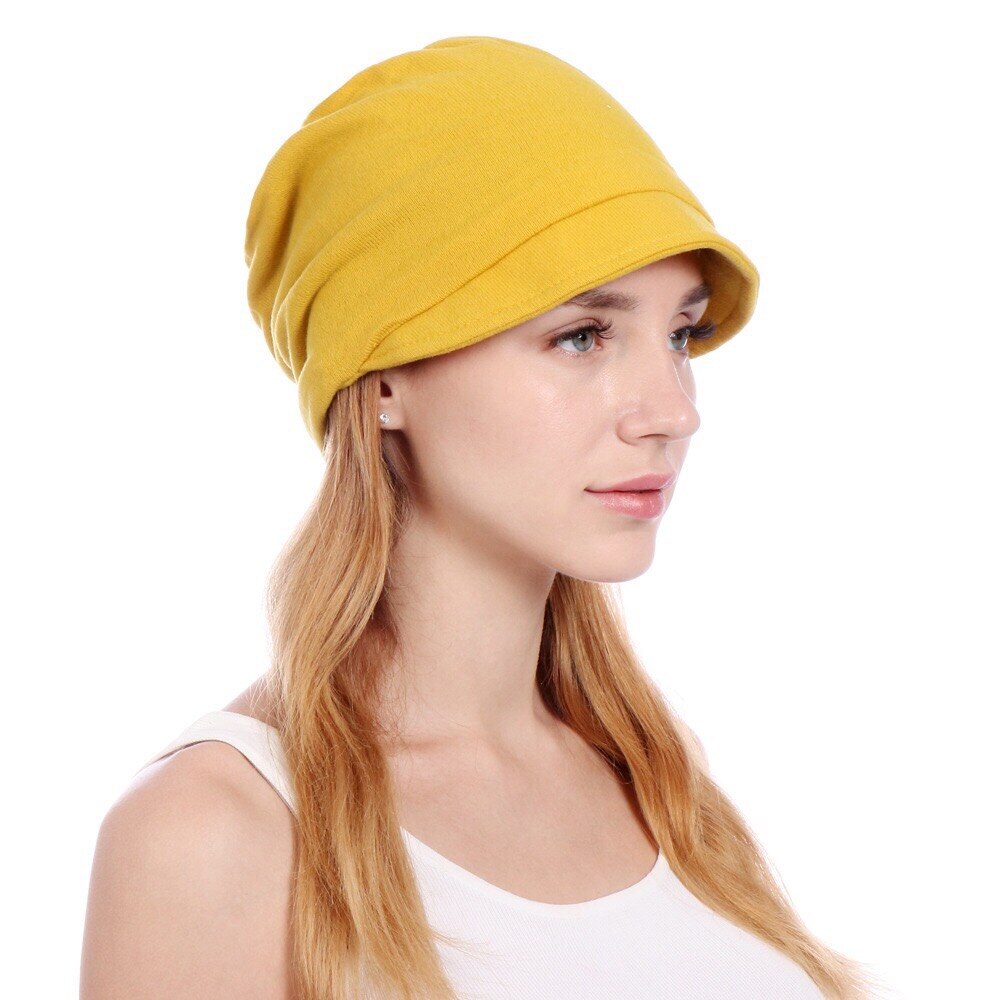 1 pcs Women warm hats solid soft 6 Colors Cotton Caps with brim