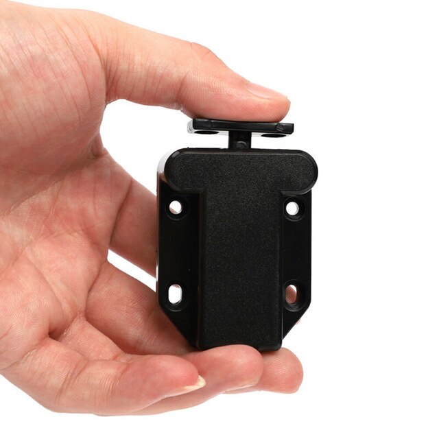 2PC Push To Open Door Catch Kitchen Cabinet Touch Latch Release Drawer Cupboard Cabinets Wardrobes Chests Of Drawer: Black