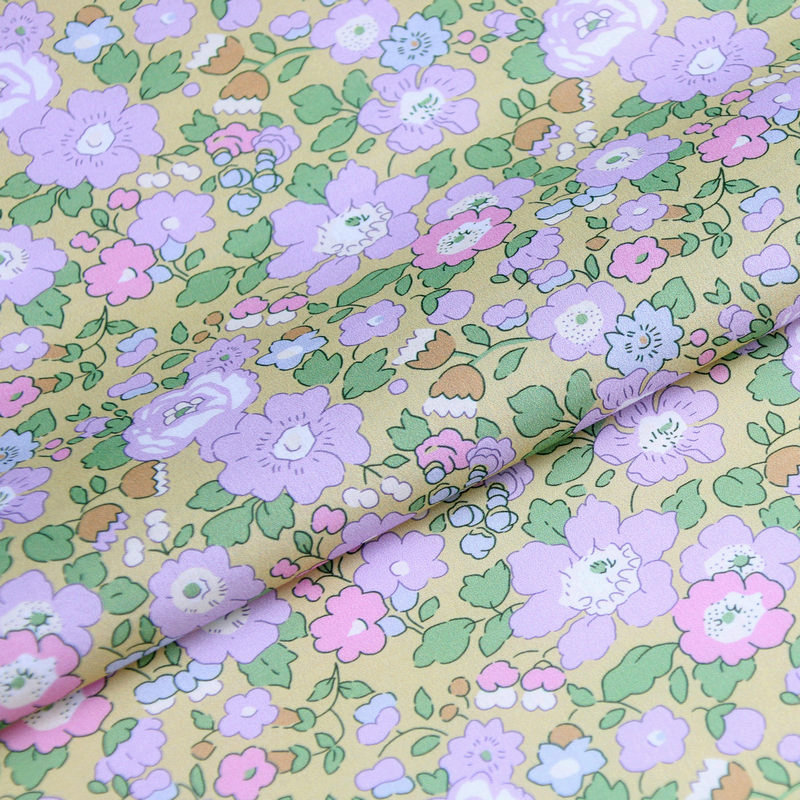 Citrongula blommor betsy ana små blommor tryck liberty tyg london liberty tana lawn bomull specialanpassat tyg för gör-det-själv: Gul