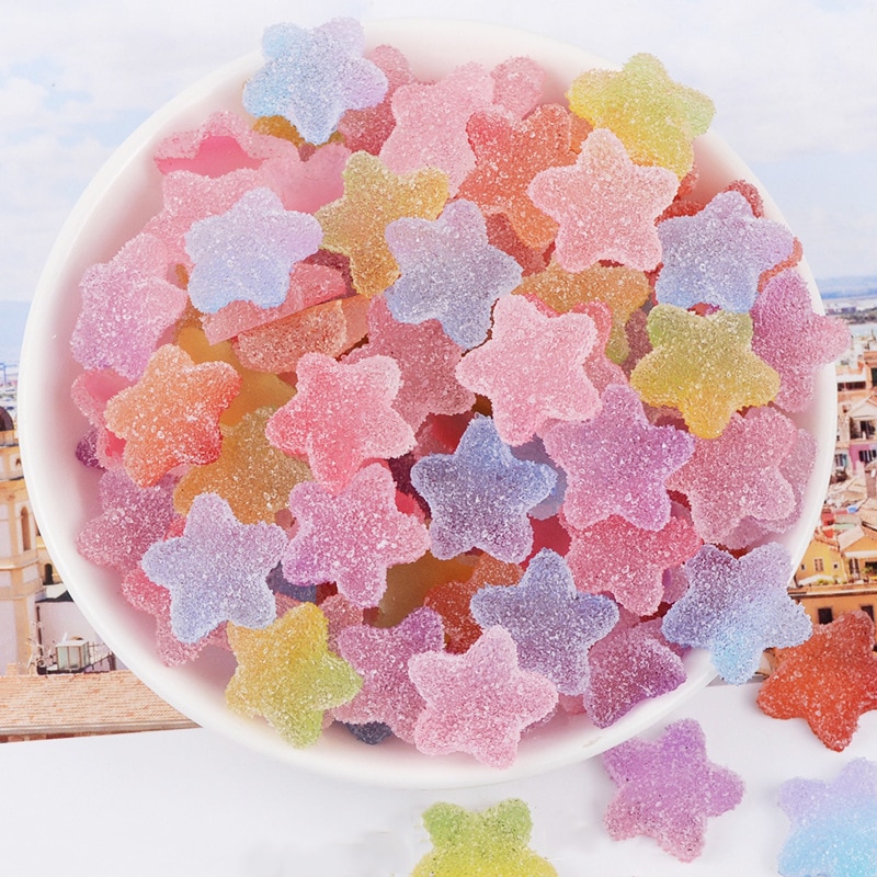 Happy Monkey Slime Supplies DIY Resin Star Candy Slices Slime Charms Addition for Fluffy Clear Crystal Slime Clay In Stock