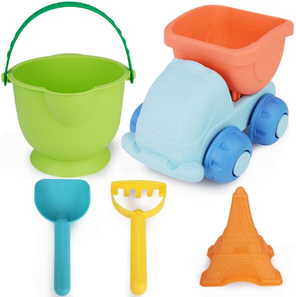 Mjukt gummi 5 st/set sommar strand sand leksaker sand vatten leksaker barn vid havet hink spade kratta kit lek leksak barn verktyg: 2