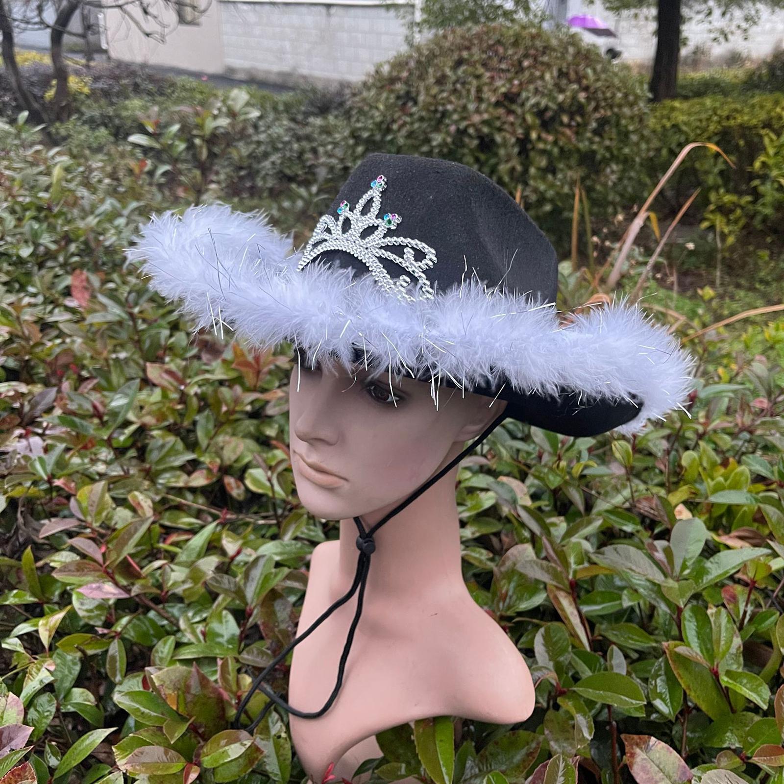 Cowboy Cowgirl Hat Western Tiara Cowgirl Hat Women Girl Tiara Cowgirl Hat Cowboy Caps Costume Party Dress Up
