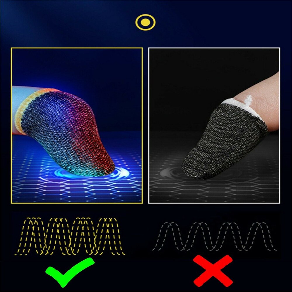 Responsieve Game Vinger Mouw Zilveren Vezel Duim Vinger Mobiele Gaming Manchet Handschoenen