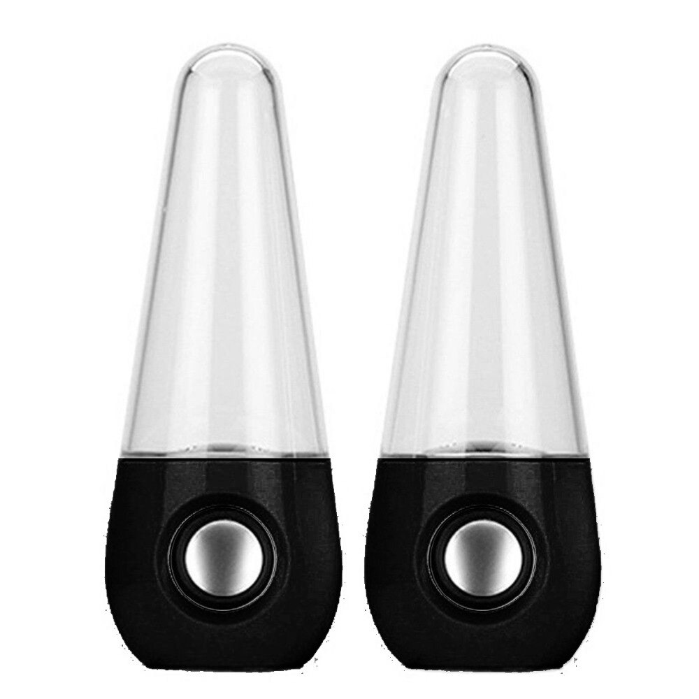 Laiyiqi 1 paar Led Light Dancing Water Speakers bullet Fontein waternevel HiFi stereo woofer Muziek PC alto falante caixa som: Black