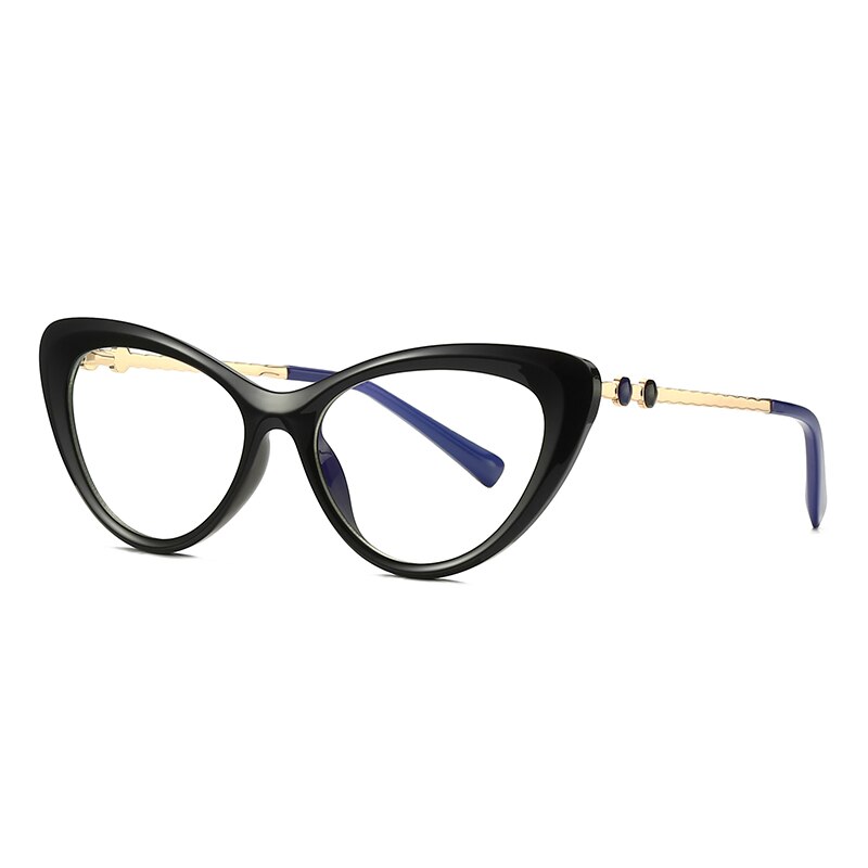 Montura de gafas de ojos de gato para mujer, lentes transparentes de de , gafas graduadas para miopía,