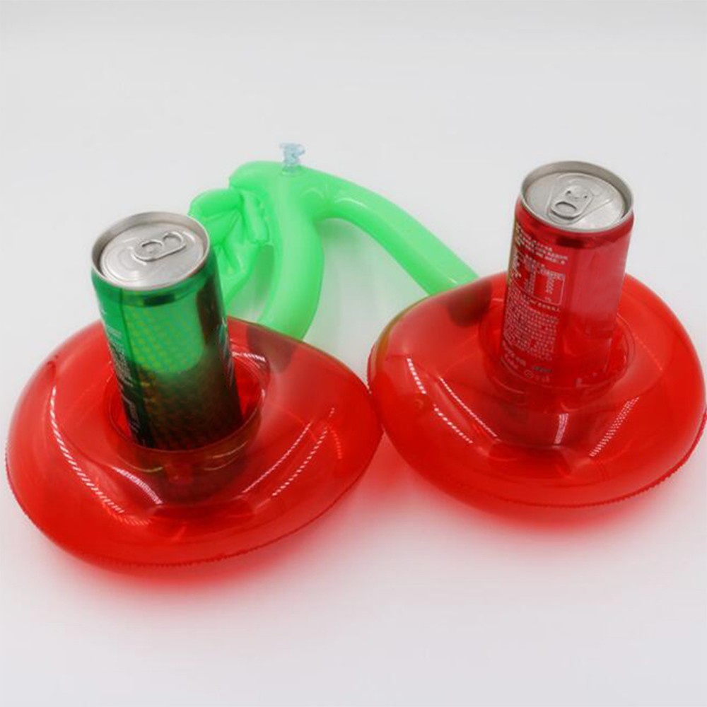 Porte-gobelet gonflable en forme de crabe cerise, 1 pièce, porte-boisson, flotteur de piscine, refroidisseur de bière, jouet de piscine, sous-verres flottants
