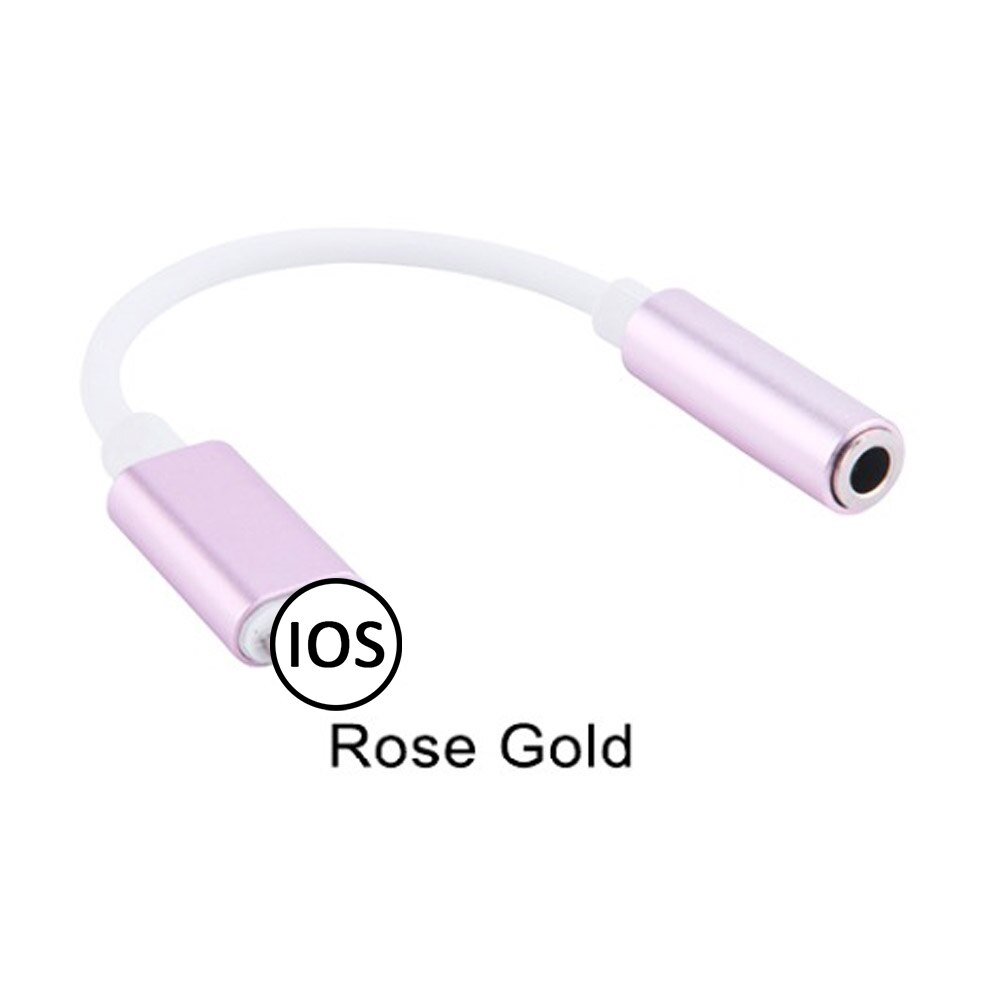 Cable adaptador de Audio de 8 pines a 3,5mm para Apple, convertidor de auriculares de iluminación a 3,5mm para IPhone 12, 11 Pro Max, XS, XR, X, 8 Plus, 7: Rosa dorado