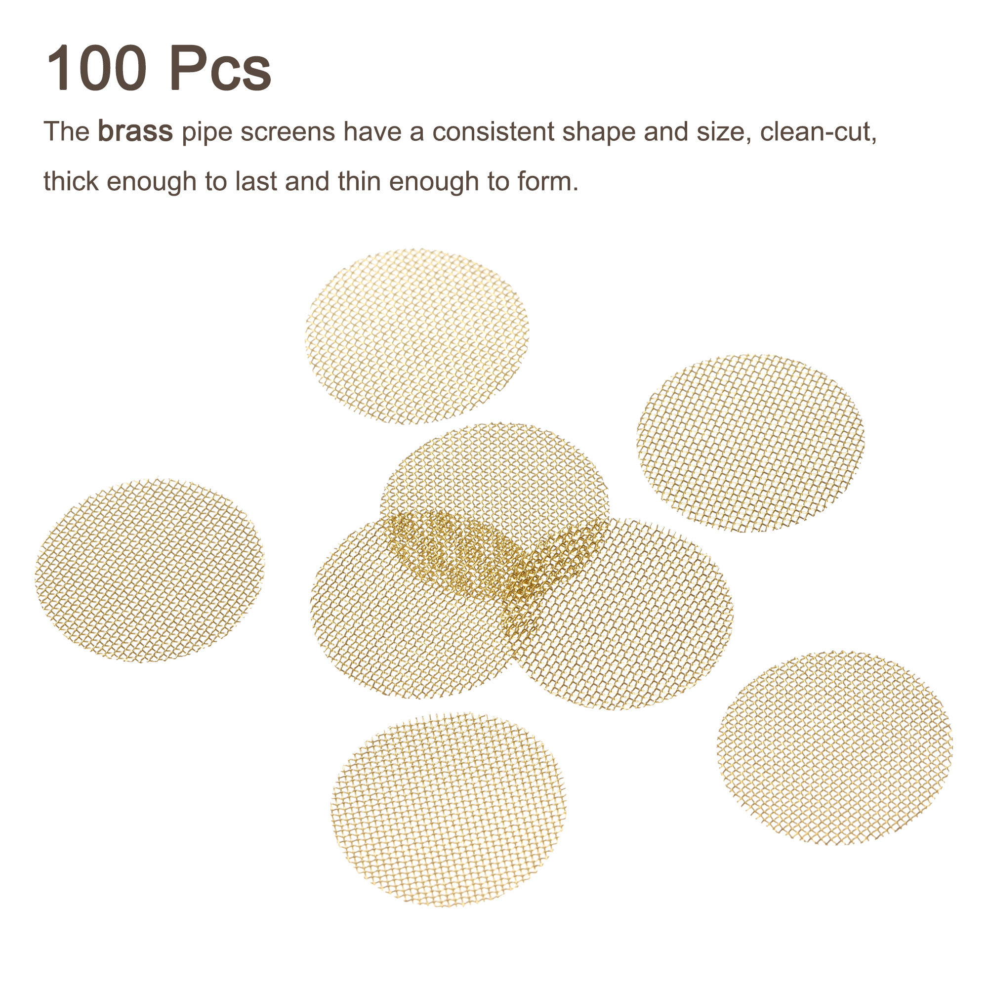Uxcell Pipe Screen Brass Screens 15mm Diameter for Pipe Filter, Pack of 100