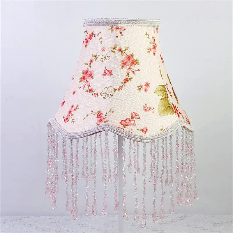 Blumen-Quasten-Lampenschirm, kreativer Nachttisch, gewebte Lampenabdeckungen für Tischlampe, handgefertigtes Beleuchtungszubehör im europäischen Stil