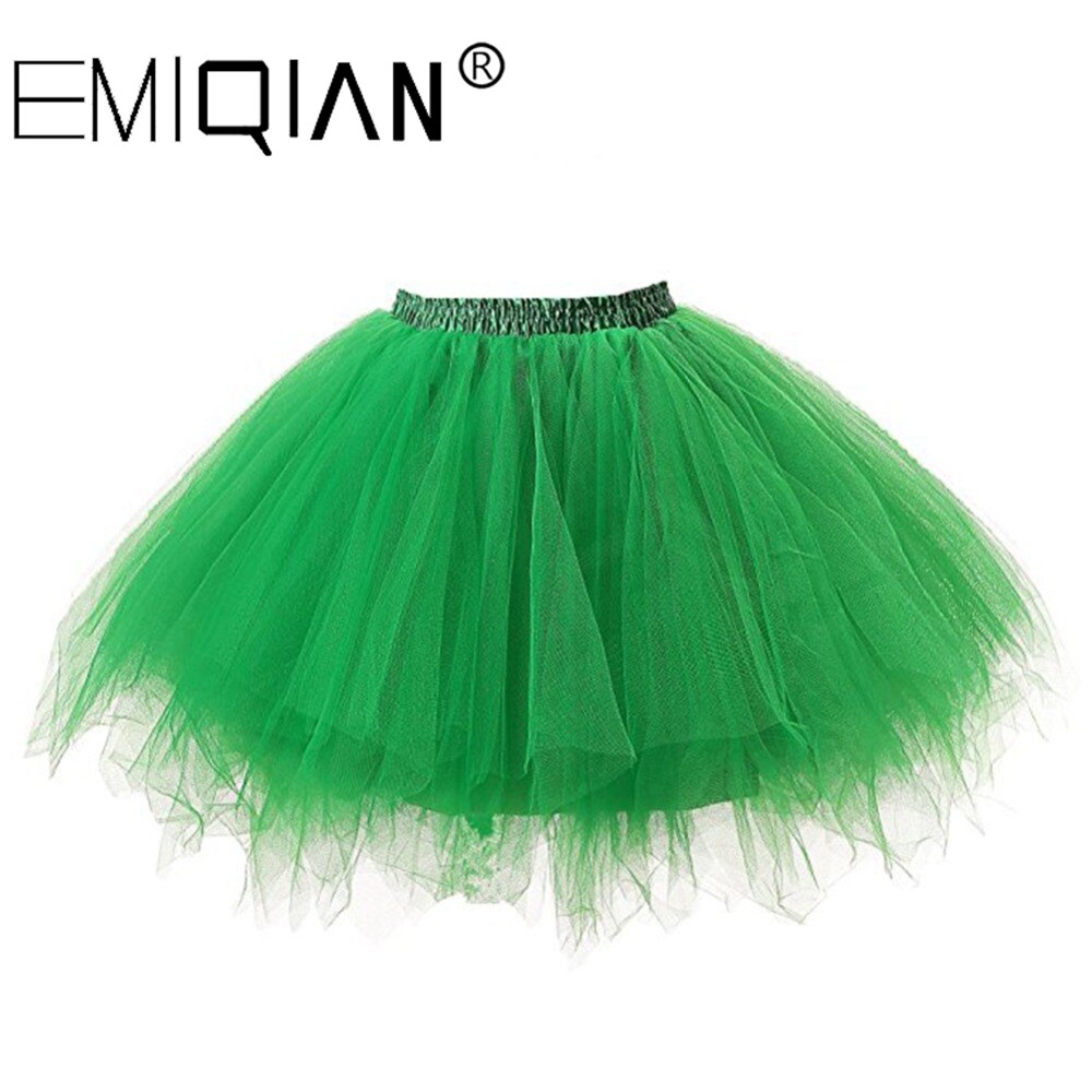 Korte Petticoat Tule Rokken Vrouwen Elastische Stretch Lagen Zomer Volwassen Tutu Rok Onderrok: green
