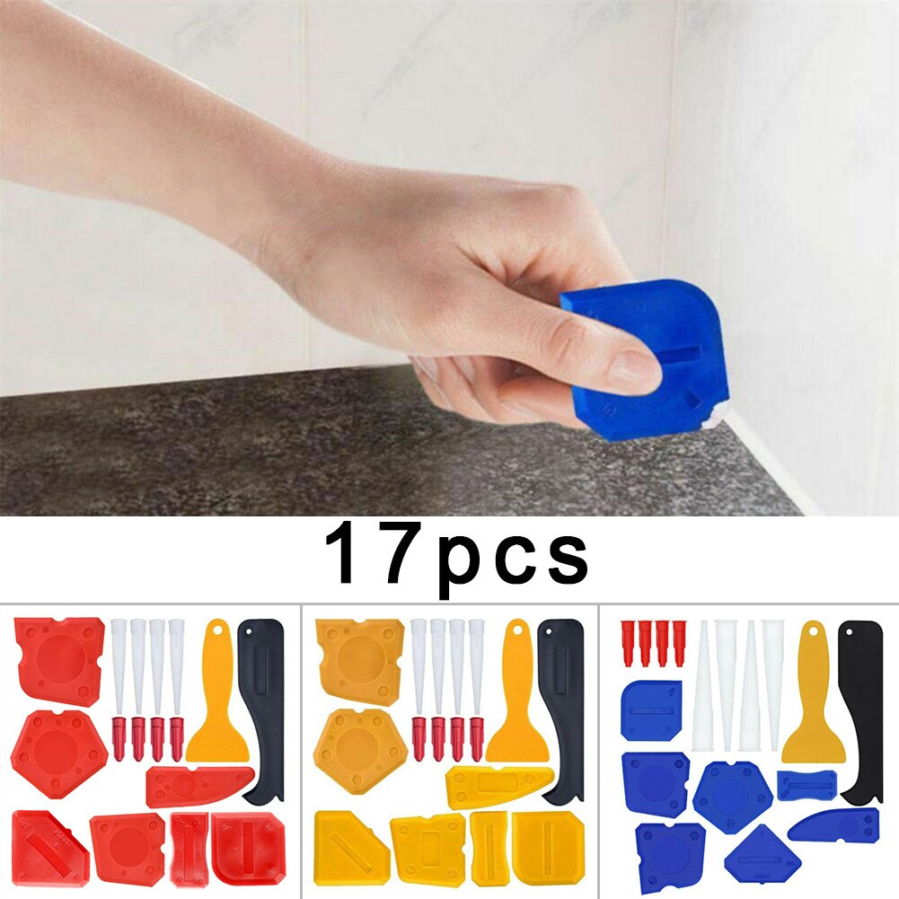 17 unids/set espátula selladora de silicona utensilio para quitar masilla o cemento herramienta de plástico + Kit de herramientas de silicona