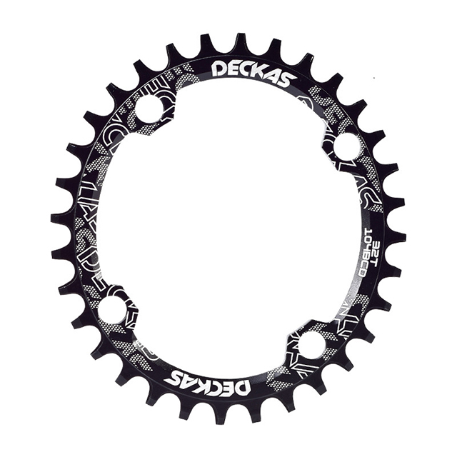 Deckas 104BCD Oval MTB Chainring Narrow Wide Mountain Bike Crankset 32/34/36/38T Teech 104 BCD Crown Bicycle Monoplate: Oval Black / 34T