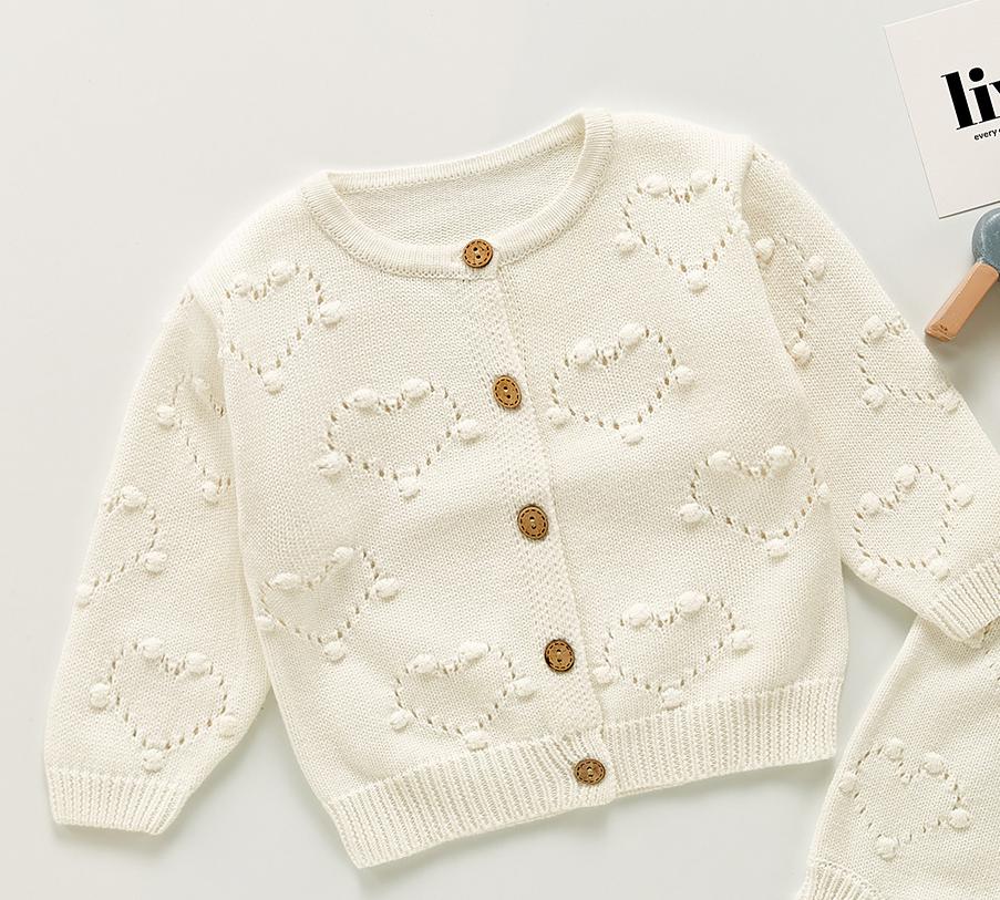 herbst Neue Baby Mädchen Pompom Pullover Nette Herz Overalls Für Kleinkinder Jungen Stricken Strickjacke Mantel Kleinkind Baumwolle Gestrickte Jacke: coat1 / 3T  100cm
