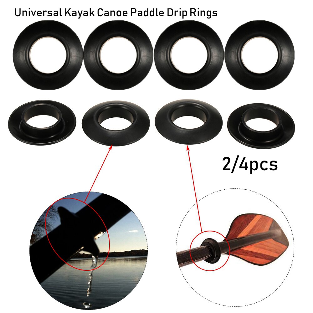 2/4PCS Black Rubber Propel Paddle Parts Replacement Drip Ring Splash Guards Raft Canoe Outdoor Rowing Boat Accessory Tools