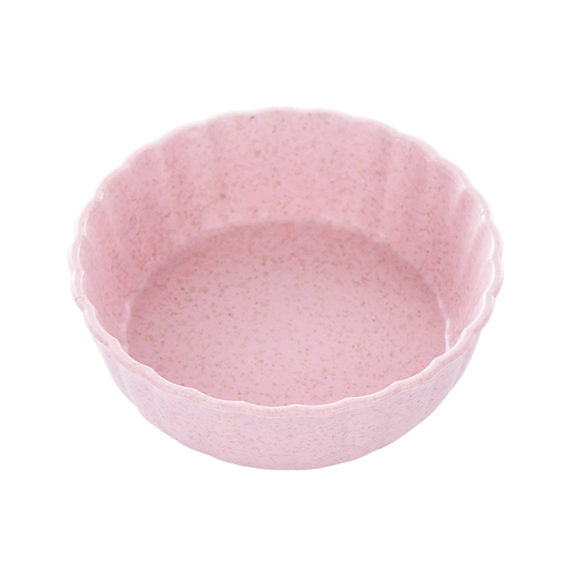 1Pcs Tarwe Multipurpose Kruiden Kom Leaf Hart Vorm Kruiden Kom Kleine Platen Snack Schotel Saus Te Schoon Keuken gereedschap: pink Round