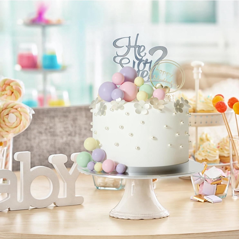 Décoration de gâteau boule d'or et d'argent, 20 pièces, décoration de gâteau joyeux anniversaire, drapeau de Cupcake, décor de boule de noël de mariage, décoration d'anniversaire