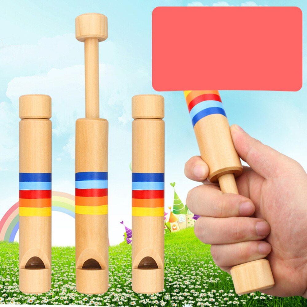 Pull-Push Wooden Whistle Wooden Flute Musical Toys Wooden Flute Educational Learning