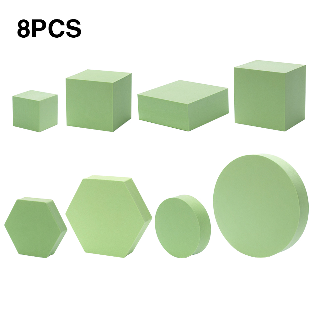 8pcs Hard Foam Shapes Makeup Tools Studio Shooting Props Geometric Cube Cosmetics For Lipstick Craft Photography Background: Royal Blue