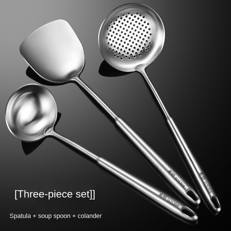 Thick 304 Stainless Steel Cooking Scraper Spatula Spatula Soup Spoon Household Kitchenware Set Full Set