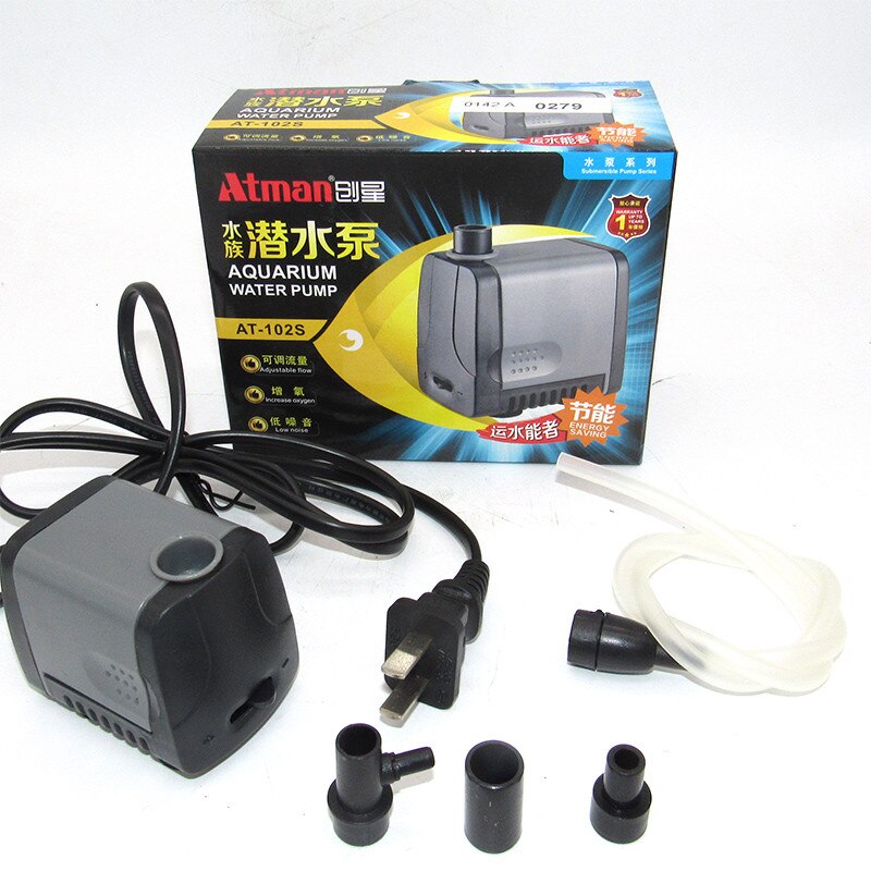 Atman akvarium på -101/ vid -102/at 103 ganska tyst dränkbar pump akvarium vattenpump vätskefilter: At 102s