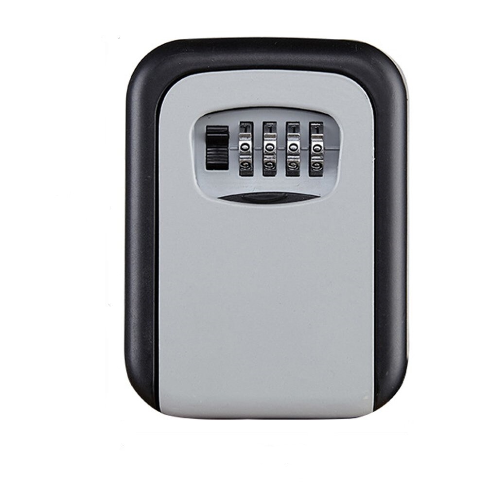 Key Lock Box Wall Mounted Aluminum alloy Key Safe Box Weatherproof 4 Digit Combination Key Storage Lock Box Indoor Outdoo: Silver