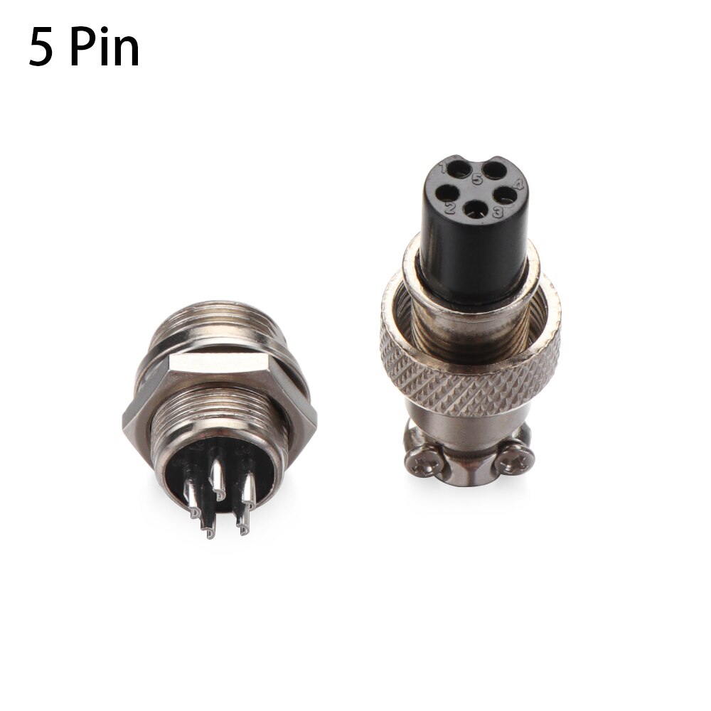 1 Paar Universele GX12 2/3/4/5/6 Pin Mannelijke Vrouwelijke 12Mm Luchtvaart Socket Plug Draad panel Connector Auto Accessoires: 5 pin