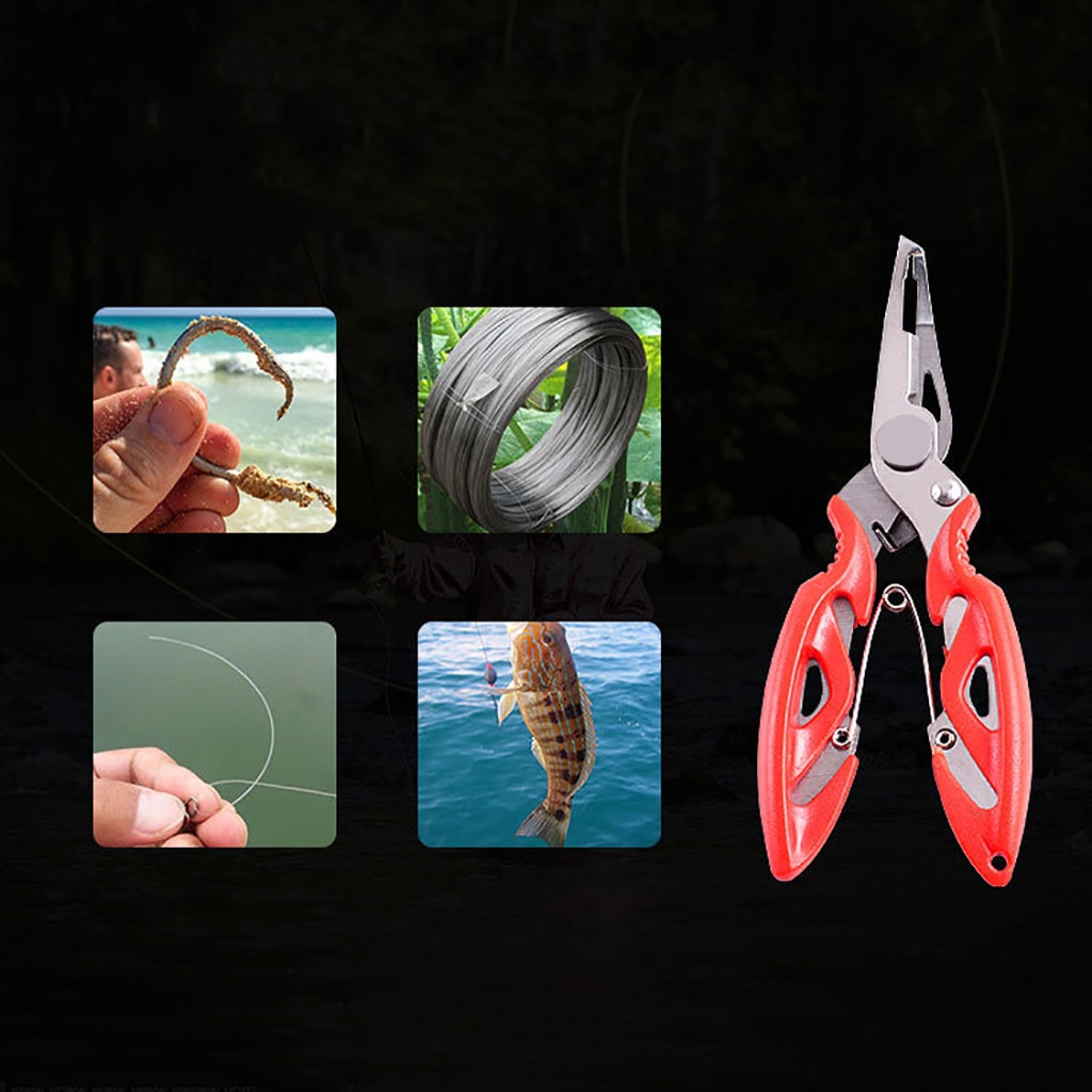 Pinza para pesca, tijeras de pesca, alicates de pesca, tijeras de acero inoxidable, removedor de anzuelos, herramientas de pesca con nudo de Cortador de línea, equipo de pesca # y30