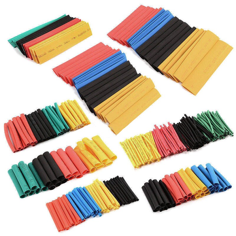 Manguito de tubo de aislamiento retráctil térmico, accesorios de coche, fundas de tubo termorretráctiles, 164 Uds.