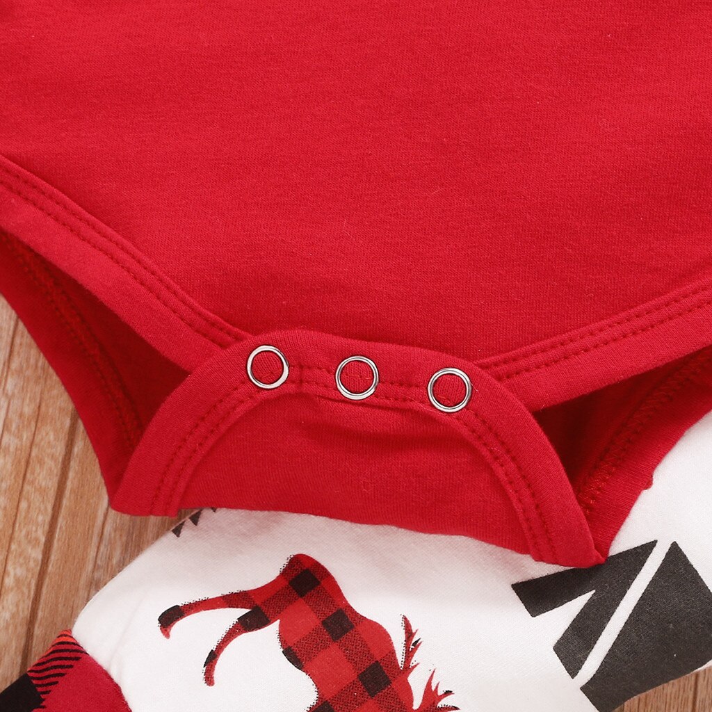 Drei-stück Baby neue Weihnachts Strampler Kleinkind Baby Junge Mädchen Weihnachten knapp Karosserie Strampler + Karikatur Hosen + Hütte Outfits Y4
