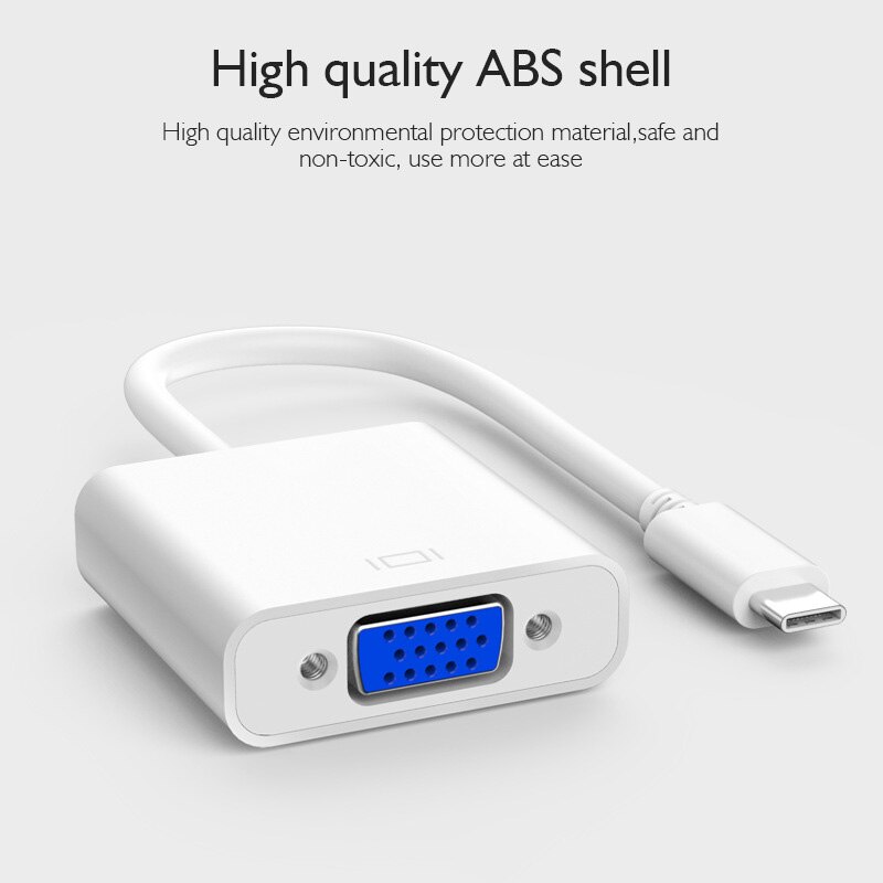 Usb C To Vga Adapter,Type C To Vga Adapter Compatible for Pro , Air/Ipad Pro ,Surface Book 2,Ch