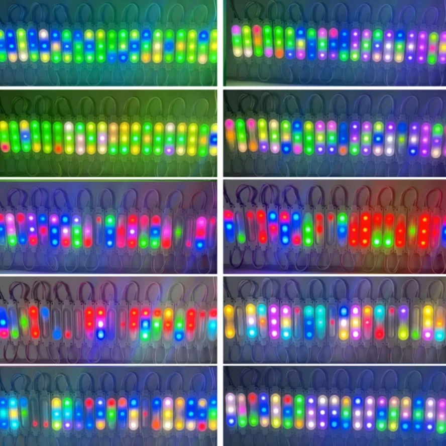 12V Multicolour RGB Highlight with Lens Led Module Waterproof IP65 Foldable COB Light Strip Backlight Shop Banner Car Decoration