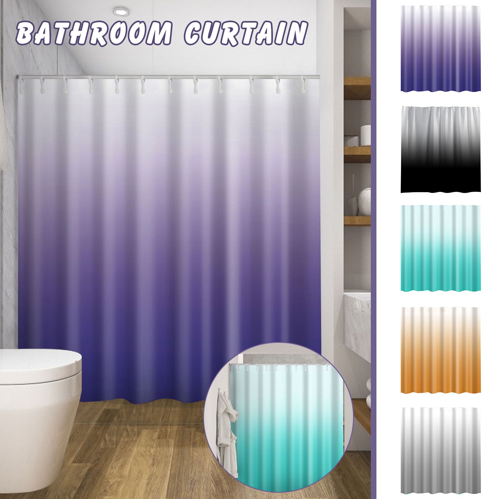 40 # Mooie Kleurrijke Tie Dye Gedrukt Gradient Douche Gordijnen Frabic Waterdicht Polyester Bad Gordijn Met Haken 180x180cm