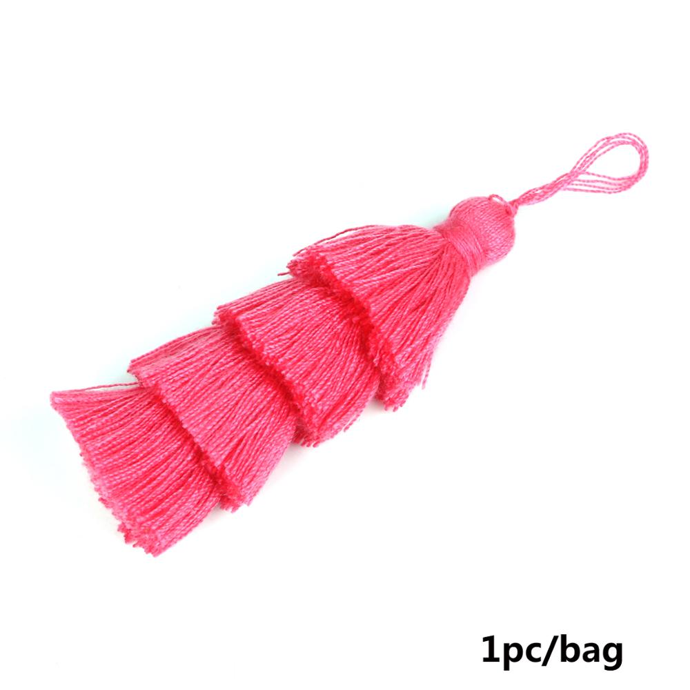 Pampilles en Poly coton 4 couches | Pour décoration de mariage, sac de vêtement accessoire rideaux de couture, pendentifs pampilles à la pour bricolage: Fuchsia