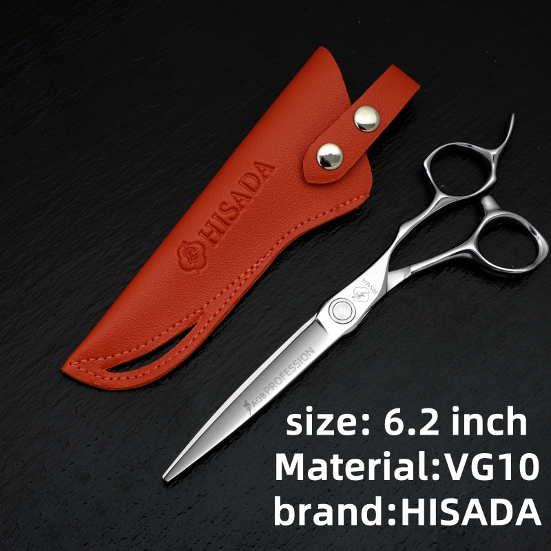 HISADA Highend Barber Zubehör Professionelle Friseurschere, 6,0 7,0 fortschrittliche Schere mit schwarzer Beschichtung, VG10 Kobaltstahl,: Licht Grün