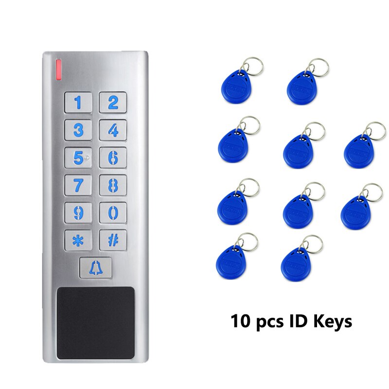 Rfid Door Access Control Reader 2000Users WG input and output security RF Access Control Keypad IP68 Waterproof Outdoor use: AC ID 10 blue key