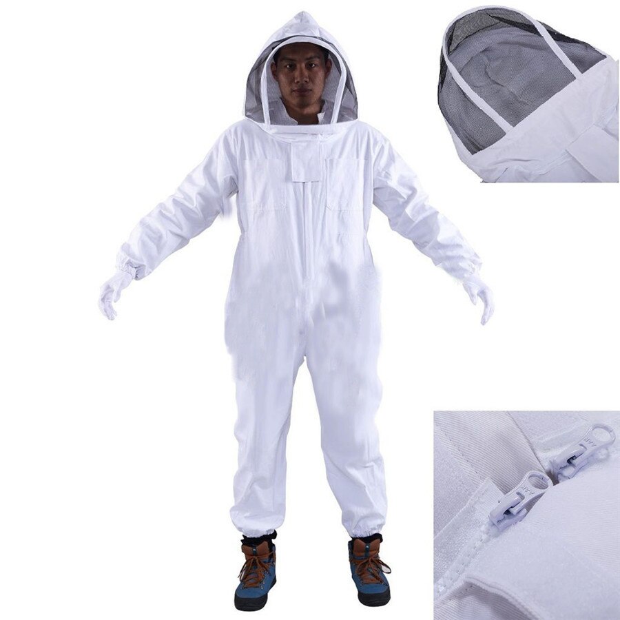Full Body Beekeeping Suit Clothing Heavy Duty Ventilated Veil Hood Hat Clothes Jacket Protective Beekeeping Suit Beekeepers 3