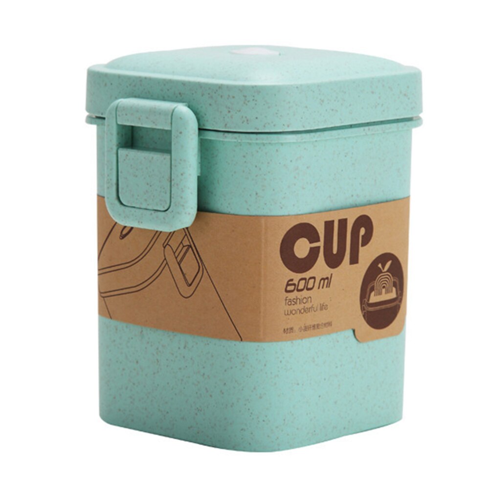 Sealed Soup Cup Practical Mug Anti-scald Porridge Cup Leakage-proof Milk Cup: Green