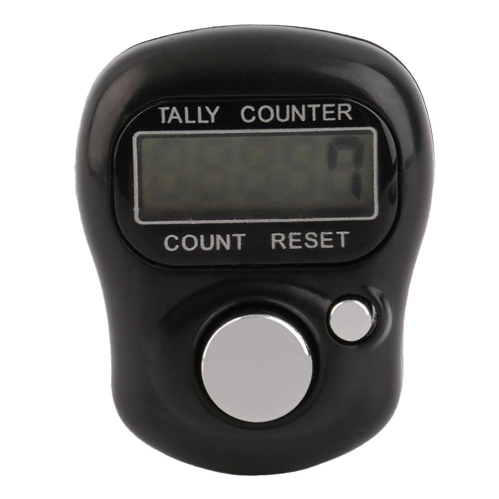 Mini Row Finger Counter Stitch Marker LCD Electronic Digital Counter Counting Tally Counter Range For Sewing Knitting Weave Tool: Black